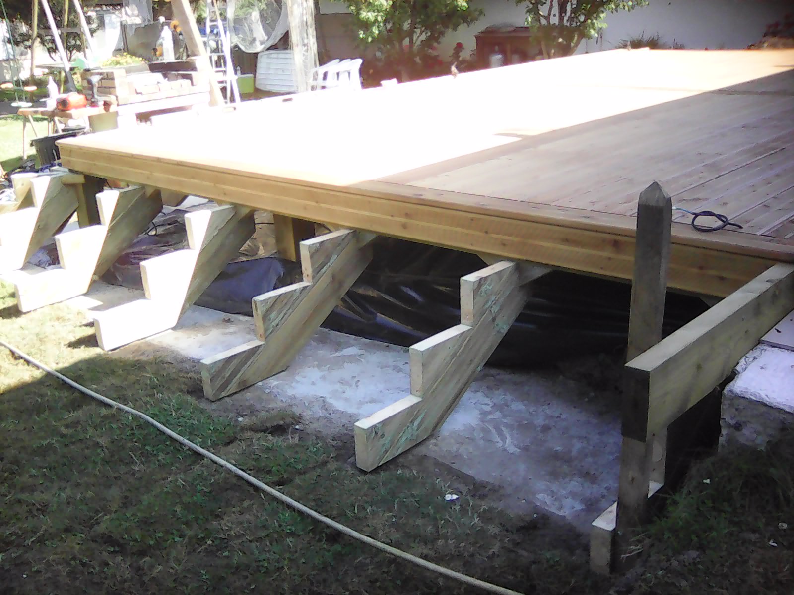 terrasse bois et création de marche